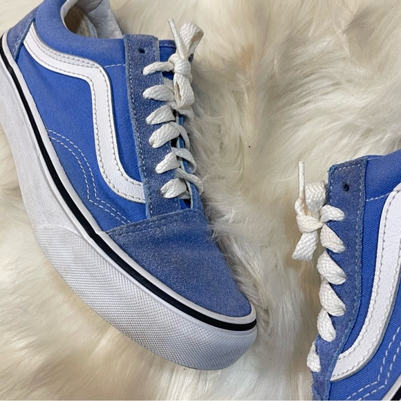Vans Women’s Old Skool Blue/White Lace Up Sneakers - Picture 7 of 11